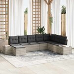 vidaXL Ensemble de canapé de jardin 8 Pièces Gris clair 319 x 209 x 85 cm