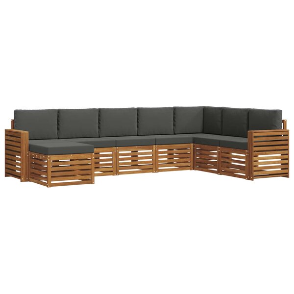 vidaXL Ensemble de canapés d'extérieur 8 pc Naturel et Anthracite