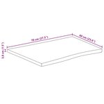 vidaXL Dessus de table 70x60x3 8 cm bord vivant bois massif manguier