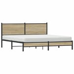 vidaXL Cadre de lit en métal sans matelas chêne sonoma 180x200 cm