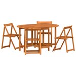 vidaXL Ensemble de repas de jardin pliant 5 pièces - Bois d'acacia solide