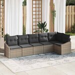 vidaXL Ensemble de salle à manger pour jardin avec coussin 6 Pièces Gris