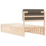 vidaXL Cadre de lit avec tête de lit rembourrée Taupe 90 x 200 cm