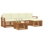 vidaXL Ensemble de canapés d'extérieur 6 Pièces Naturel et Crème