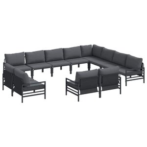 vidaXL Ensemble de canapé de jardin 12 Pièces Anthracite Acier
