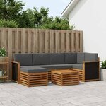 vidaXL Ensemble de canapés d'extérieur 6 pc Naturel et Anthracite