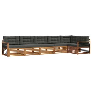 vidaXL Ensemble de canapés d'extérieur 6 pc Naturel et Anthracite
