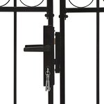 vidaXL Portillon double porte avec dessus arqué Acier 400x200 cm Noir