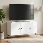vidaXL Meuble TV Blanc 99 x 34 5 x 50 cm Bois d'ingénierie