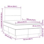 vidaXL Sommier à lattes de lit matelas et LED crème 120x190 cm tissu