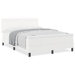 vidaXL Lit box spring avec matelas blanc 160 x 200 cm  simili cuir