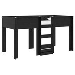 vidaXL Lit Superposé pour Enfants avec stockage Chêne noir 90 x 190 cm
