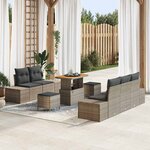 vidaXL Ensemble de canapé de jardin 8 Pièces Gris clair et gris foncé