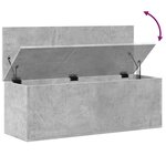 vidaXL Boîte de rangement gris béton 102x35x35 cm bois d'ingénierie