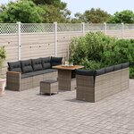 vidaXL Ensemble de canapé de jardin 11 Pièces Gris polyrotin