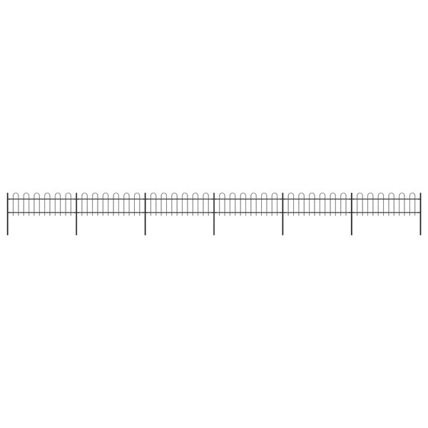 vidaXL Clôture de jardin avec dessus en cerceau Acier 10 2x0 6 m Noir