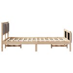 vidaXL Cadre de lit avec tête de lit Taupe 120 x 190 cm tissu
