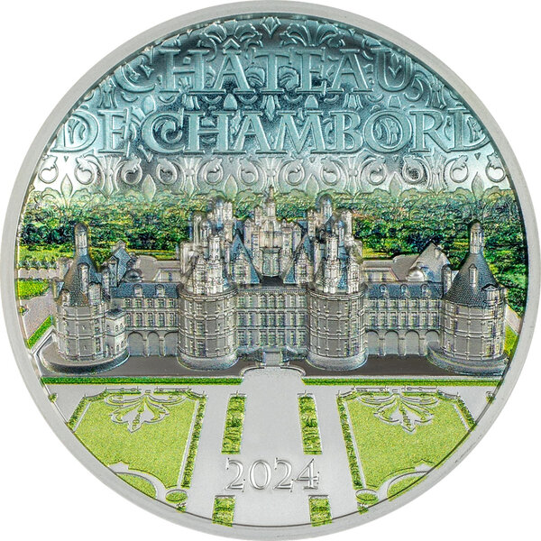 Monnaie CHATEAU DE CHAMBORD 2 Oz Argent 10$ Cook Islands 2024 (PRÉCOMMANDE)