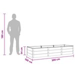 vidaXL Jardinière surélevée Noir 300 x 100 x 54 cm WPC et Aluminium