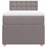 vidaXL Sommier à lattes de lit avec matelas Taupe 80x200 cm Tissu