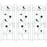 vidaXL Clôture de jardin 3 Pièces Vert 110 x 40 cm Acier
