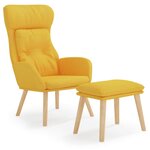 vidaXL Chaise de relaxation avec repose-pied Jaune moutarde Tissu