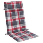 vidaXL Coussins de chaise à dossier haut lot de 4 carreaux rouge