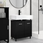 vidaXL Unité de vanité de salle de bain Noir 60 x 35 x 60 cm