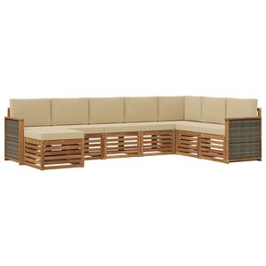 vidaXL Ensemble de canapés d'extérieur 6 pc Naturel