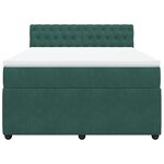 vidaXL Sommier à lattes de lit et matelas Vert foncé 140x190cm Velours
