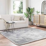 vidaXL Tapis shaggy à poils longs NAVARRA gris argenté 200x200 cm