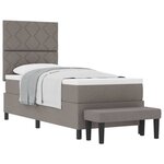 vidaXL Lit à ressorts avec tête de lit Taupe 80 x 200 cm tissu