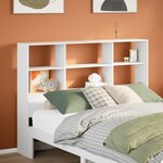 vidaXL Tête de lit avec rangement blanc 160 cm bois massif de pin