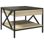 vidaXL Table basse avec LED infini chêne sonoma 50x50x38 cm