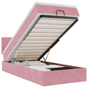 vidaXL Lit ottoman avec matelas et LED rose 80x200cm velours