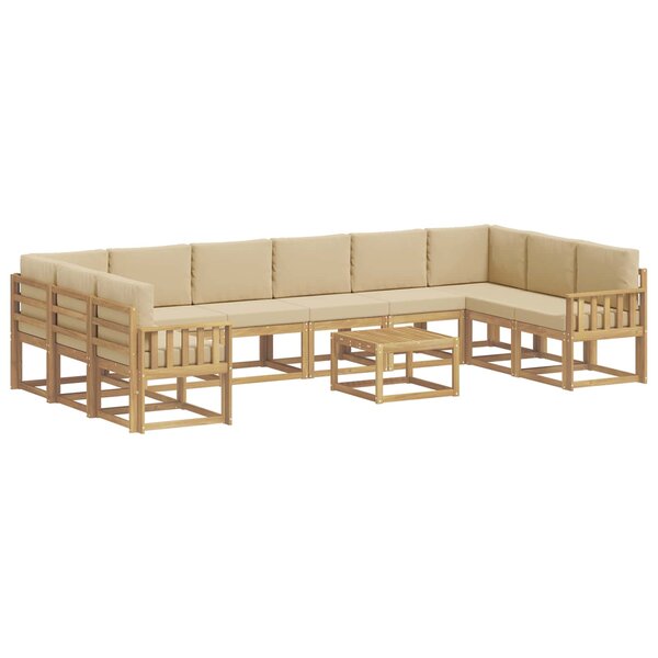 vidaXL Ensemble de canapés d'extérieur 11 pc Blanc et Beige