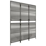 vidaXL Cloison de séparation 3 panneaux gris résine tressée