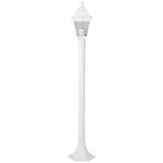 Lampadaire extérieur Nissie blanc - Métal & verre - E27 60W - IP44