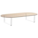 vidaXL Pieds de table basse en forme de V  2 pièces  blanc  70 x (30-31 3) cm  acier