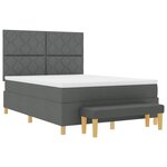 vidaXL Lit à ressorts avec matelas Gris foncé 160 x 200 cm tissu
