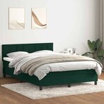 vidaXL Sommier à lattes de lit et matelas et LED vert foncé 160x220cm velours