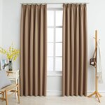 vidaXL Rideaux occultants avec crochets 2 Pièces Taupe 140x245 cm