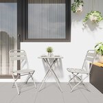 vidaXL Ensemble de Bistro Pliable 3 Pièces en Acier Beige de