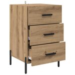 vidaXL Cabinet de chevet avec tiroir chêne artisanal 40 x 40 x 66 cm