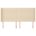 vidaXL Tête de lit avec oreilles Crème 163x16x118/128 cm Tissu