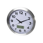 Perel Horloge murale 35 cm Blanc et argenté