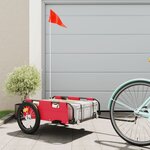 vidaXL Remorque de vélo rouge tissu oxford et fer