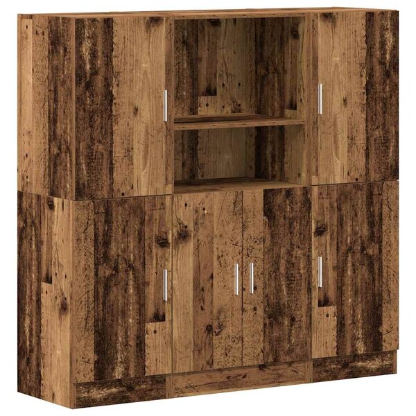vidaXL Ensemble d'armoires de cuisine 3 Pièces vieux bois