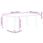 vidaXL Table à manger marron clair bois de chêne massif rectangulaire