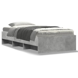 vidaXL Cadre de lit sans matelas gris béton 90x200cm bois d'ingénierie